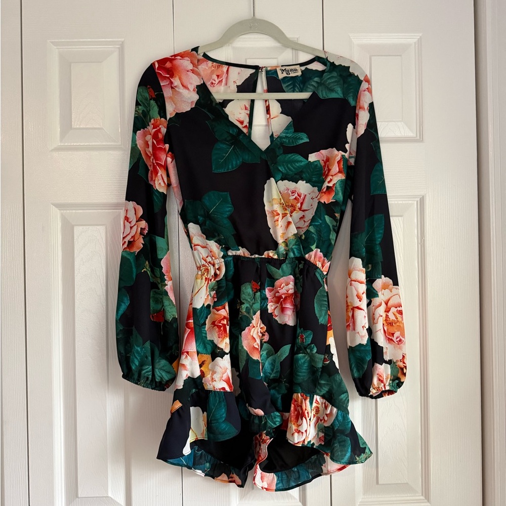 Show Me Your Mumu Black Floral Romper